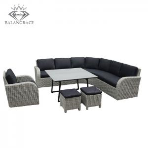 BGRF1058-rattan corner garden furniture